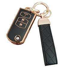 For Mazda Key Fob Cover Remote Key Case Fit For Mazda 2 3 5 6 CX 3-button Black