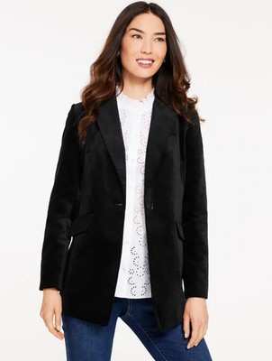 Modern Velveteen Blazer color BLACK at Talbots, NWT $199, All size