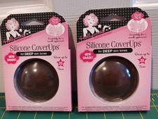 2 Pkgs - Hollywood Fashion Secrets Silicone Nipple Cover Ups - Dark Skin Tones