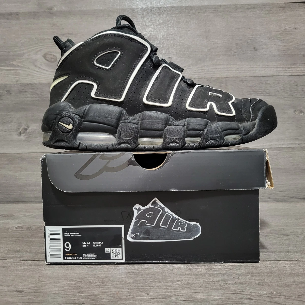Nike Air More Uptempo Black White | eBay