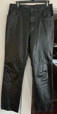 Vintage Bermans Leather Pants Black Biker Motorcycle Punk Rock N Roll Men 32W 31