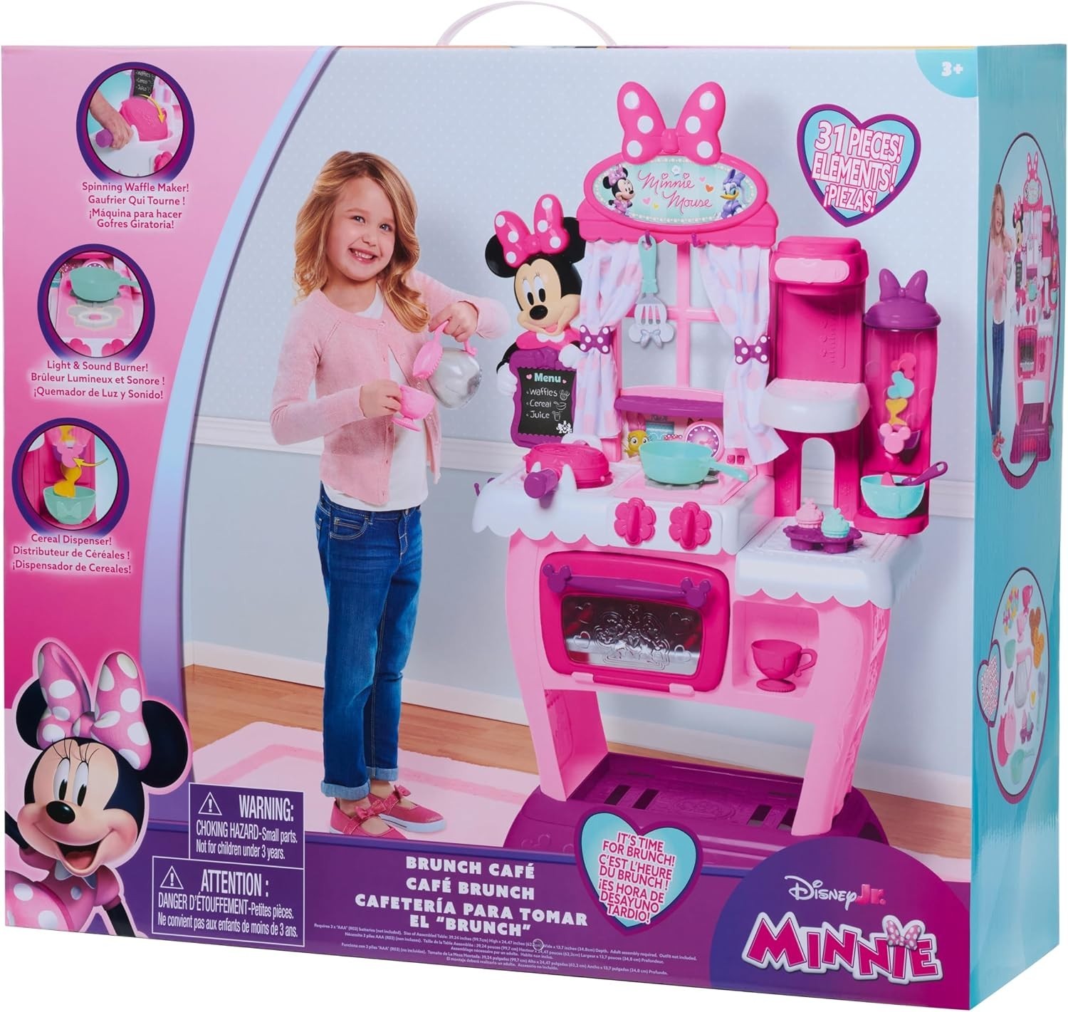Disney Junior Minnie Mouse Happy Helpers Brunch Café, Juego de Cocina para Niños
