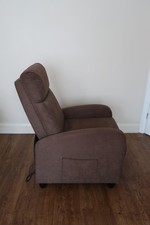 Electric Recliner Massage Chair Brown Fabric Armchair With Remote- Fully Working