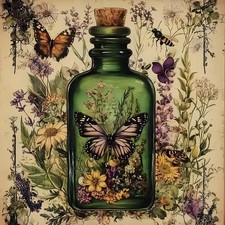 Butterflies Flowers Diamond Art Kit for Adults 5D DIY Floral Wall Decor