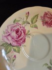 YELLOW AYNSLEY Pink Cabbage Rose Teacup and Saucer ENGLAND BONE CHINA  — photo 3
