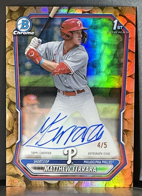 2026 Bowman Matthew Ferrara 1st Snack Pack Peanut Refactor AUTO /5 #CPA-MF