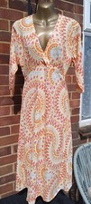 OLIVER BONAS UK SIZE 8 TRIBAL PRINT MIDI DRESS BOHEMIAN