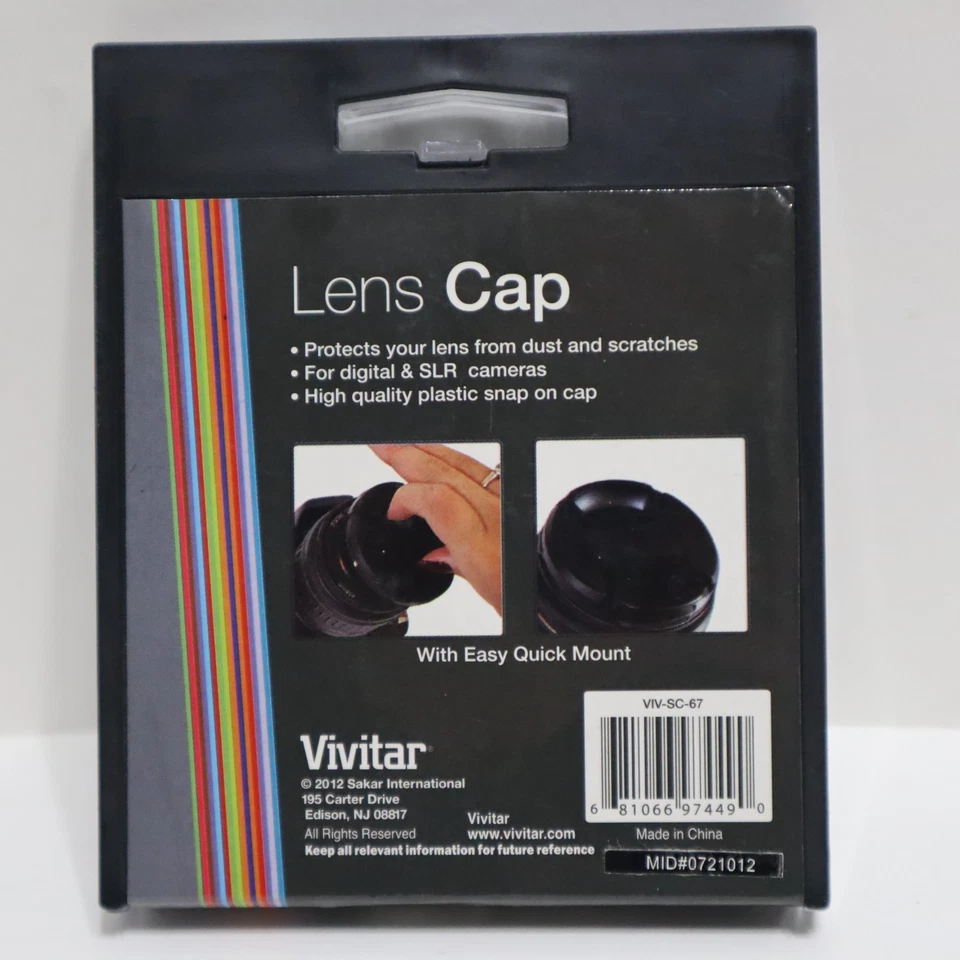 Vivitar 1 Pcs Snap On Front Camera Lens 67mm Front Lens Cap for Canon Nikon Sony - Image 2 of 2