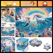 Jumbo 48-Piece Floor Puzzle for Kids 4-8, Unicorn  Mermaid Jigsaw, Educational