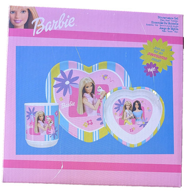 Barbie 3-Piece Dinnerware Set NIB Sealed Mattel Very Rare