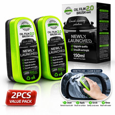 2PCS Car Glass Oil Film Remover Brush Windshield Cleaner Anti Fog 150ml