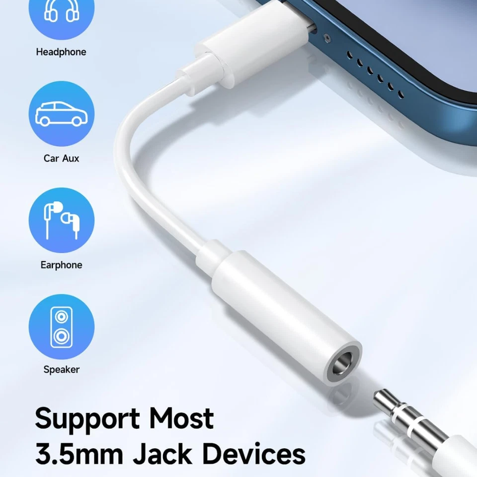 For Apple Lightning to 3.5 mm Headphone Jack Adapter iPhone - Image 3 of 4