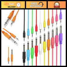 10-Pack Mono Patch Cables 3.5mm to 6.35mm - 90cm Audio Connectors for Instrument