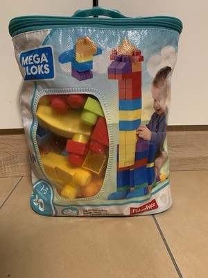 MEGA BLOKS Fisher-Price Bausteine für Kleinkinder, großer Bausteinebeutel 80