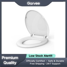 19" Elongated Toilet Seat without Toddler Seat Soft-Closing Universal Fit Quick