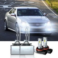 Fit Cadillac Cts 2008-2013 -4pc Xenon Led Headlight Hilo Led Fog Light Bulbs
