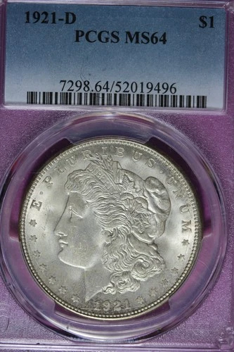 1921 D PCGS MS64 MORGAN SILVER DOLLAR #B51776