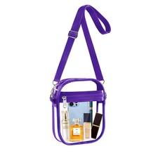 Clear Crossbody Purse Bag, Clear Bag Stadium Approved with Front Pocket for C...