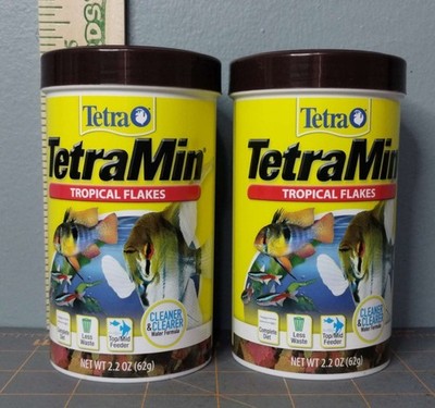 (2-Pk) TetraMin TROPICAL FLAKES Fish Food COMPLETE DIET 62g CLEANER WATER 02/25