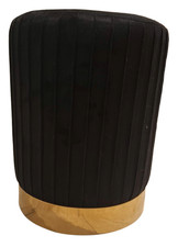 Sitzhocker schwarz Samt mit goldenem Fuß modern Pouf