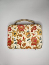 Floral Embroidered Briefcase Vintage Art Deco
