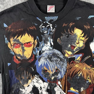 Vintage Neon Genesis Evangelion T-Shirt XL Bootleg Double Sided