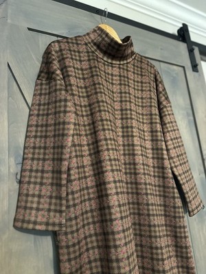 Smith and Quinn Womens L Plaid  Rose Long Sleeve Mini Dress Preppy Country Club