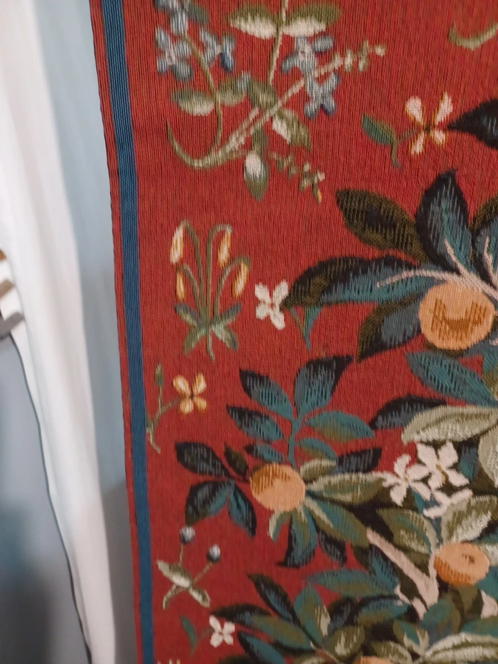 Tapiz francés árbol medieval naranjo colgante de pared de colección Foto 4 de 4