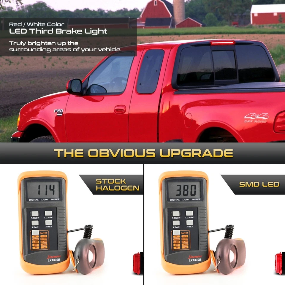 Full LED Red Clear 3rd Third Brake Tail Light Lamp For 1997-2003 Ford F150 Truck Foto 3 de 4