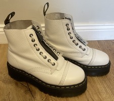 Stivali Dr Martens Sinclair in pelle bianca con plateau taglia 6 EUR 39 ottime condizioni 