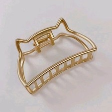 Gold Metal Cat Shape Hair Claw Clip for Women, Teens