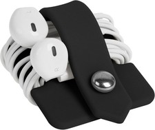 Headphone Case Cord Organizer Earbuds Holder Earphones Case Wrap Winder Black