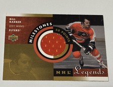 Bill Barber 2001-02 Upper Deck NHL Legends Milestones Game Used Jersey