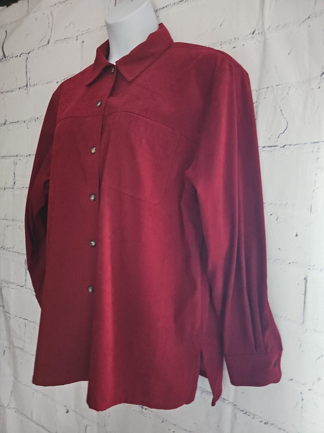 Talbots Button Shirt Shacket Jacket Red size Larg… - image 4
