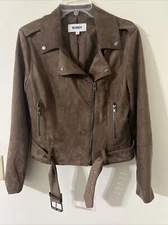 BB Dakota Women's Size Large Suede Jacket Brown