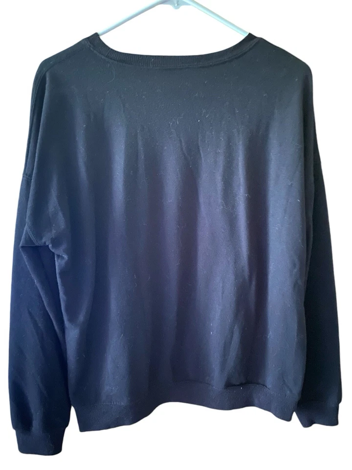 NINE WEST EUC WOMANS PULLOVER SWEATSHIRT BLK SZ M - Image 2 of 2