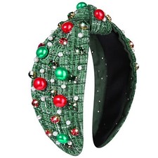 Knotted Headbands for Women Pearl Knotted Headband Rhinestone Embellished Jew...