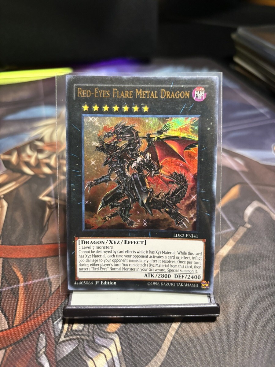 English TCG Game Card Yu-Gi-Oh! Red-Eyes Flare Metal Dragon 1st