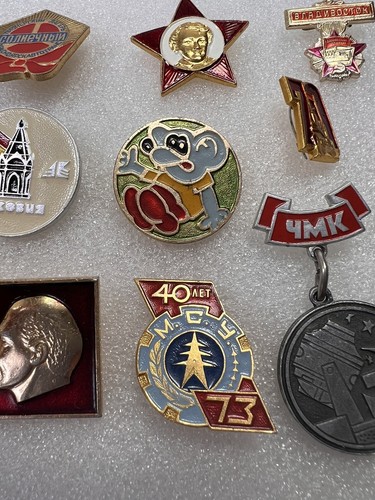 Lot of Space Sputnik & Others USSR Soviet Russian Pin Badges Lot of 12 - Picture 5 of 17