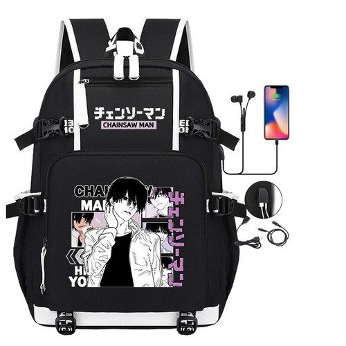 Mochila USB de hombro con motosierra de anime para hombre Power Denji Pochita Mochila - Imagen 31 de 45