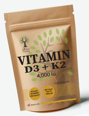 Vitamin D3 4000IU und K2 MK7 200mcg 120 Vitamin D3 Kapseln Bestes natürliches Pulver