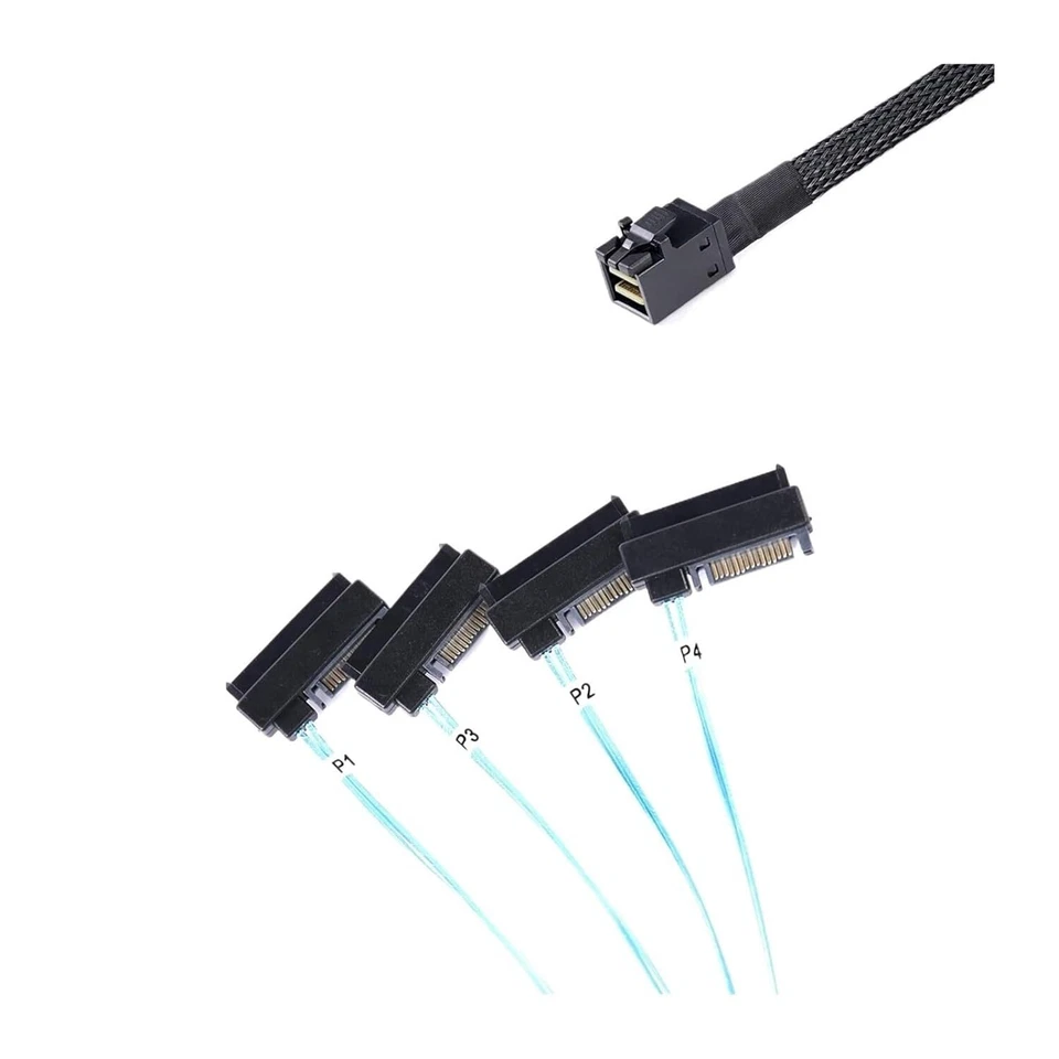 Разъем 0,5 м/1 м Mini SAS HDD SFF-8643-4 SFF-8482 с портом питания жесткий диск - Изображение 4 из 4