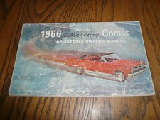 1966 Mercury Comet Registered Owners Manual Owner Guide - - Oem 1966 Mercury Comet Registered Owners Manual Owner Guide - - Oem