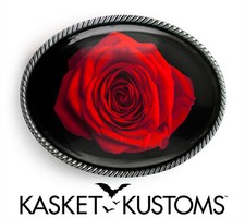 Red Rose Belt Buckle - Flower Petals Photography Handmade Buckle - 773