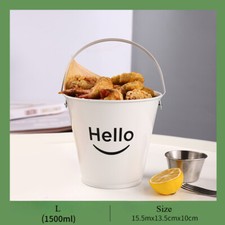 600ML/1500ML Mini Stainless Steel Fries Bucket Bar Fried Chicken Snack bucket