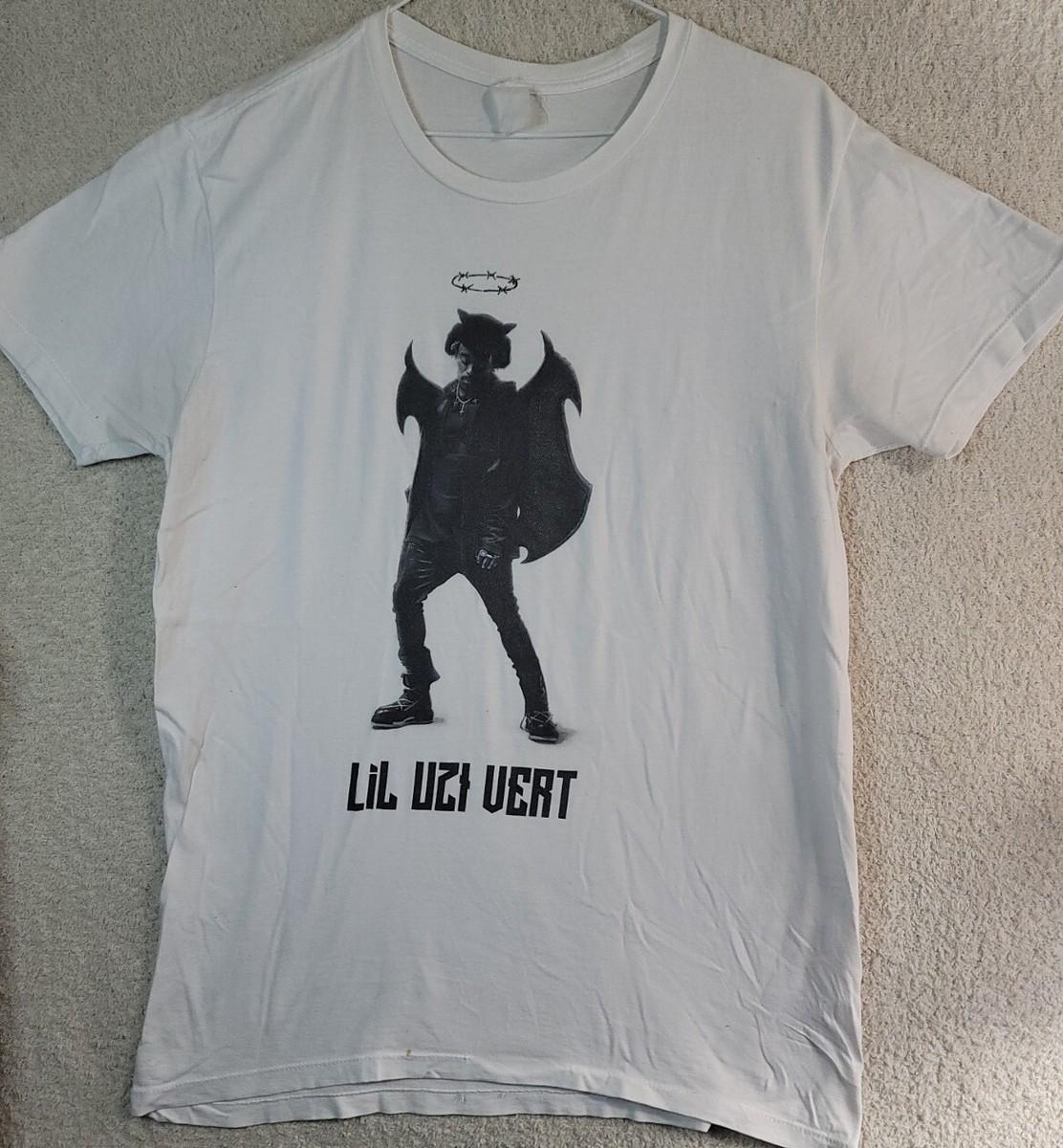Lil Uzi Vert Demon Vamp White T-Shirt Size LARGE