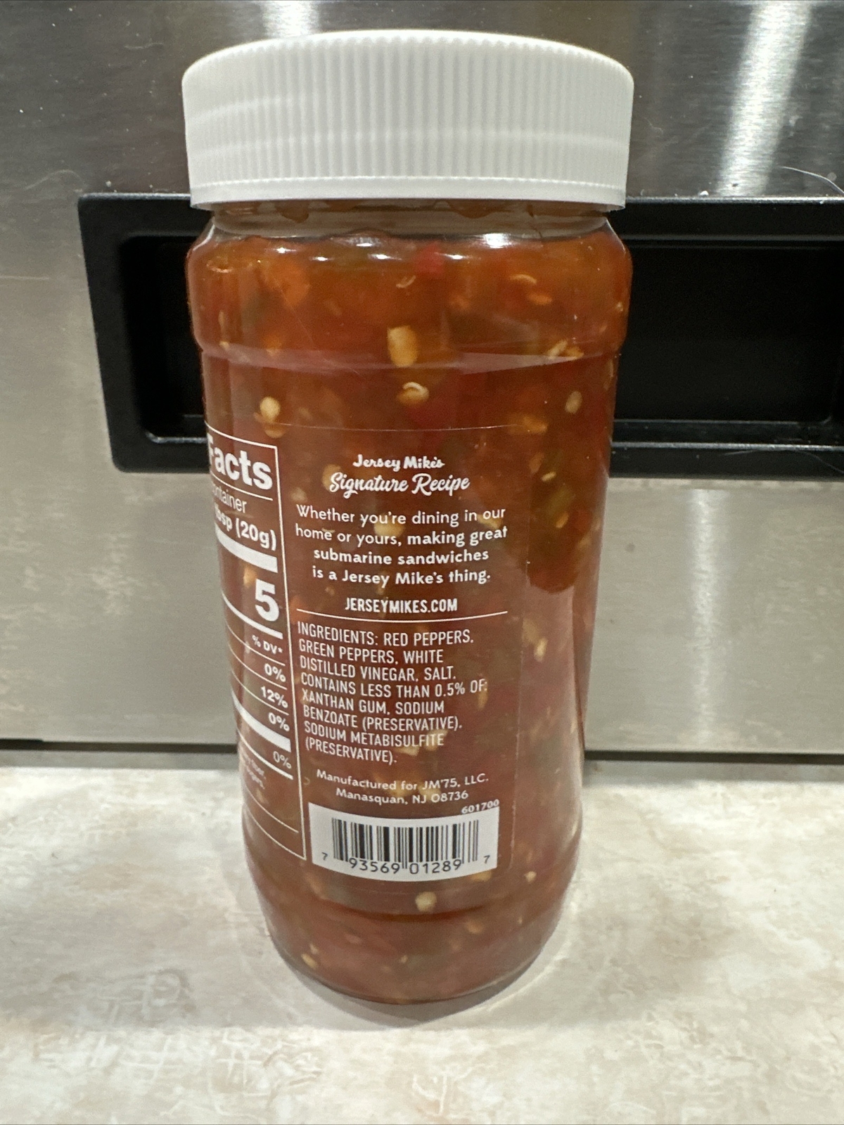 Jersey Mikes Hot chopped Pepper Relish 16 Oz NEW 10/2024 Best Buy Date