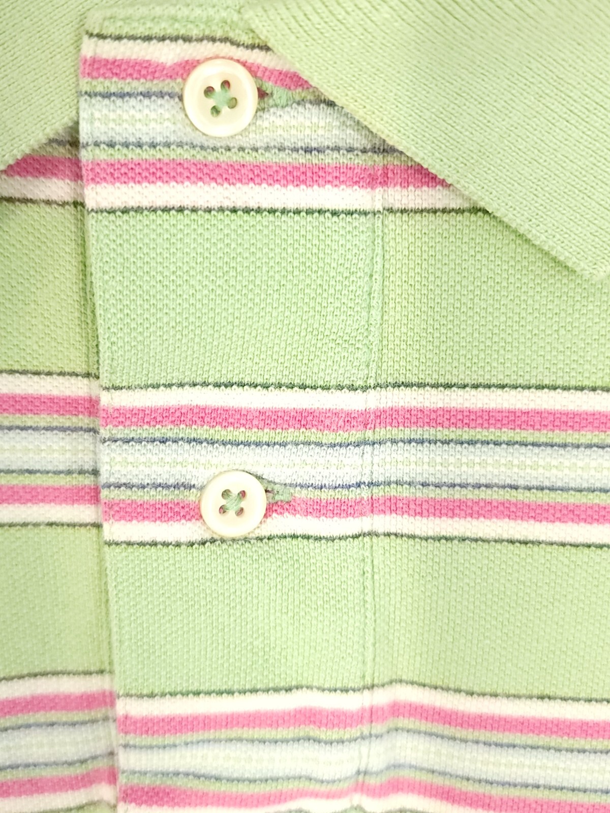 Polo Ralph Lauren vintage camicia uomo XL verde rosa righe piccolo pony invecchiato