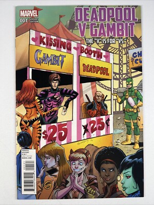 Deadpool Vs Gambit #1 (2016) Kissing Booth Variant ~ Marvel Comics