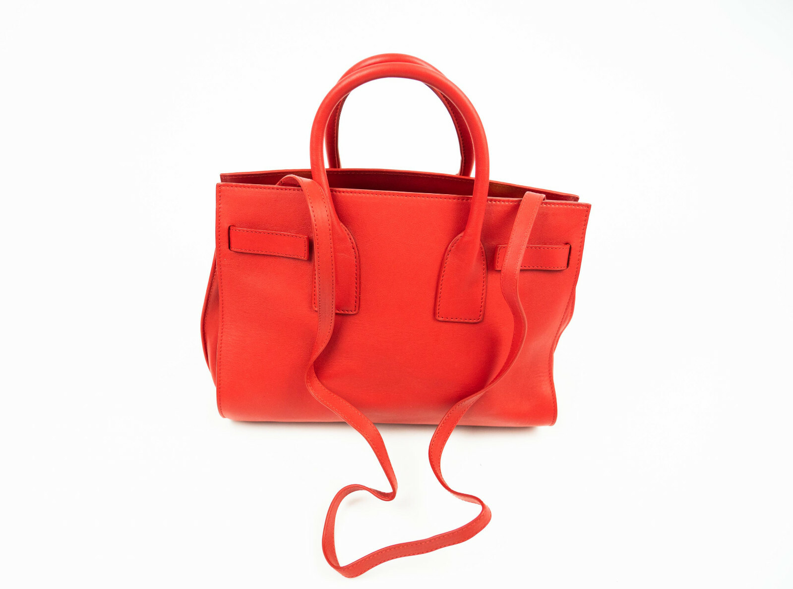 Borsa a mano SAINT LAURENT PARIS YSL Sac De Jour Mini piccola in pelle rossa